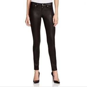 PAIGE | Coated Black Peg Skinny Jeans | (Pandora)